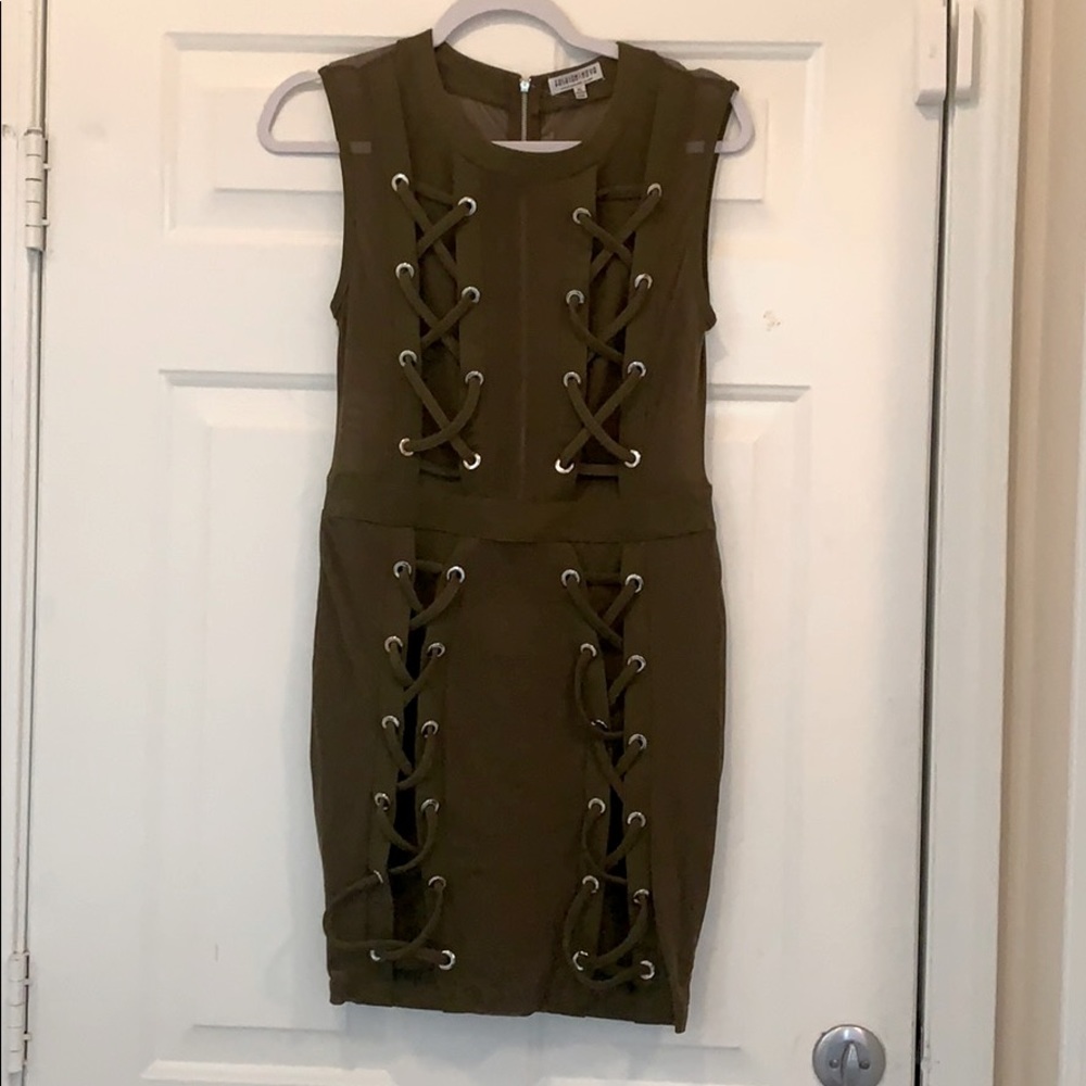 Fashion Nova Stronger Lace Up Dress